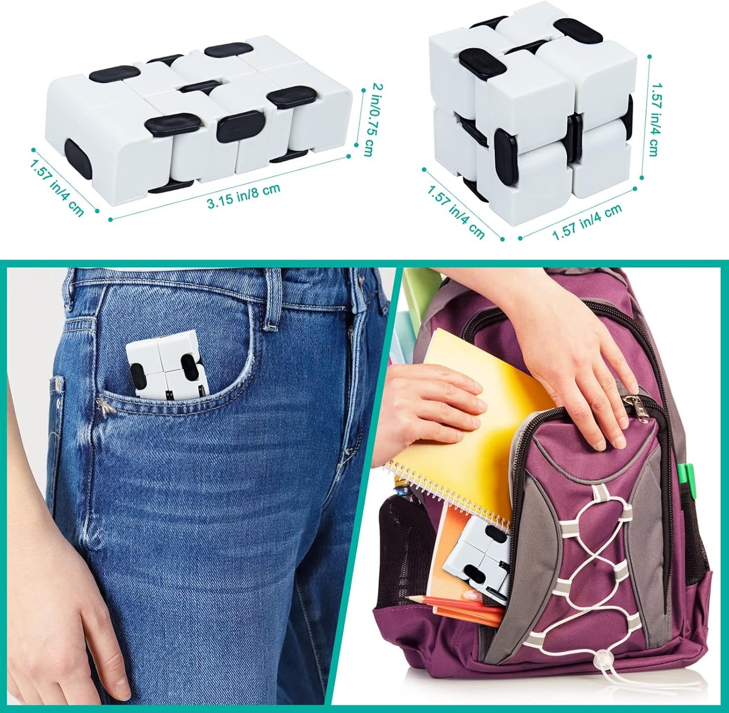 Infinitycube Fidget Toy Stress Relieving Fidgeting Game for Kids and Adults,Cute Pocket-sized