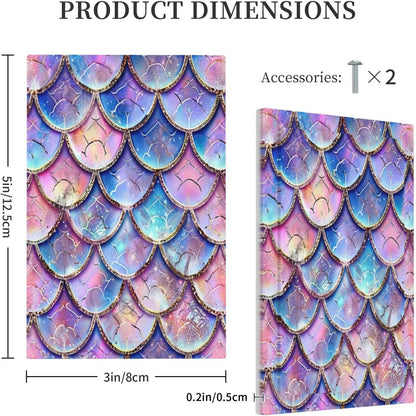 Decorative Switch Covers Plate Cute Pink Purple Mermaid Scales 1 Gang No Device Single Blank Outlet Covers Wall Plate Cover Light Switch Plate Electrical Faceplate for Bedroom Home Decor
