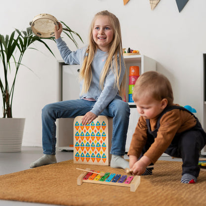 Stoie's Wooden Xylophone for Kids and Toddlers, Kid-Friendly Design, 8 Notes of Rainbow Color