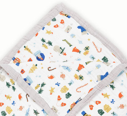 Little Unicorn Premium Quilted Throw | Super Soft, Multi-Layered Muslin XL Blanket| Great for Kids