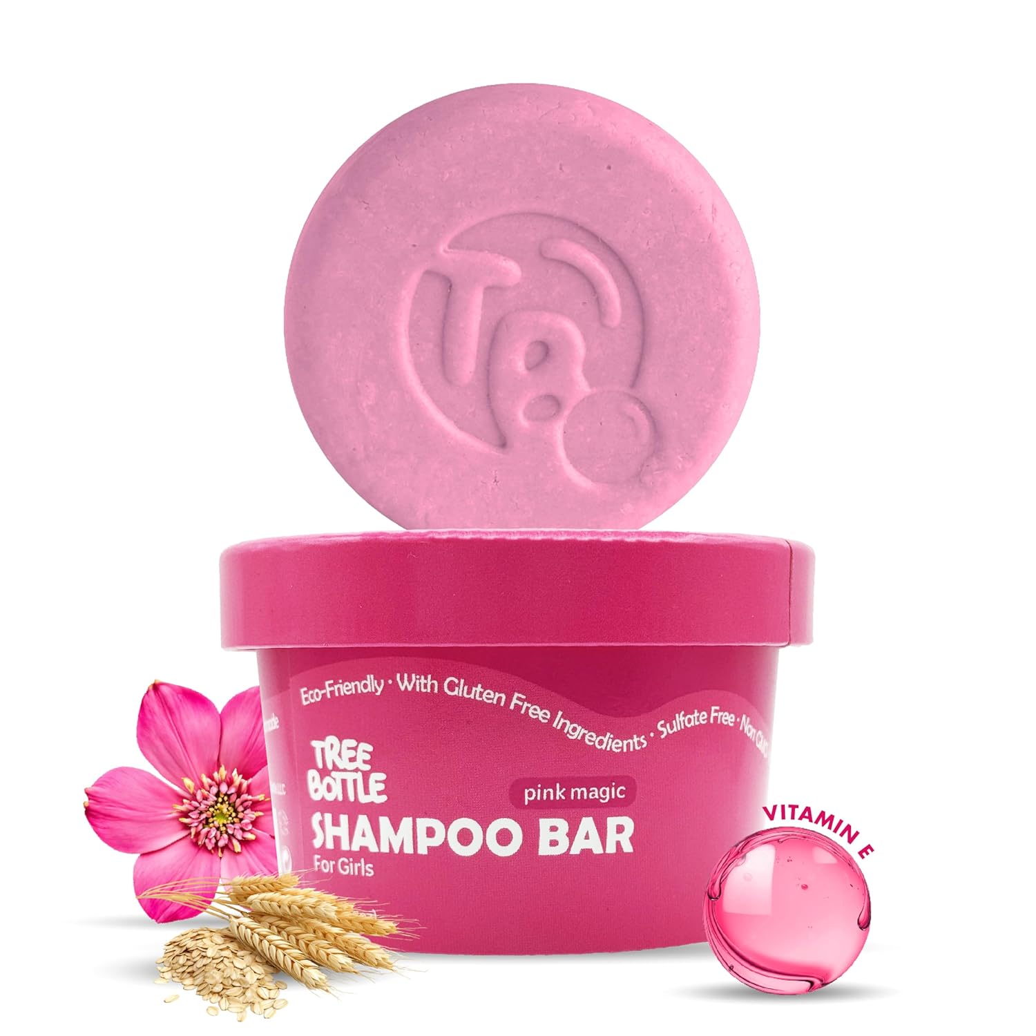 Hydrolyzed Oat Protein + Squalane Shampoo Bar for Girls - 4.5oz - For all Hair Types - Gentle on