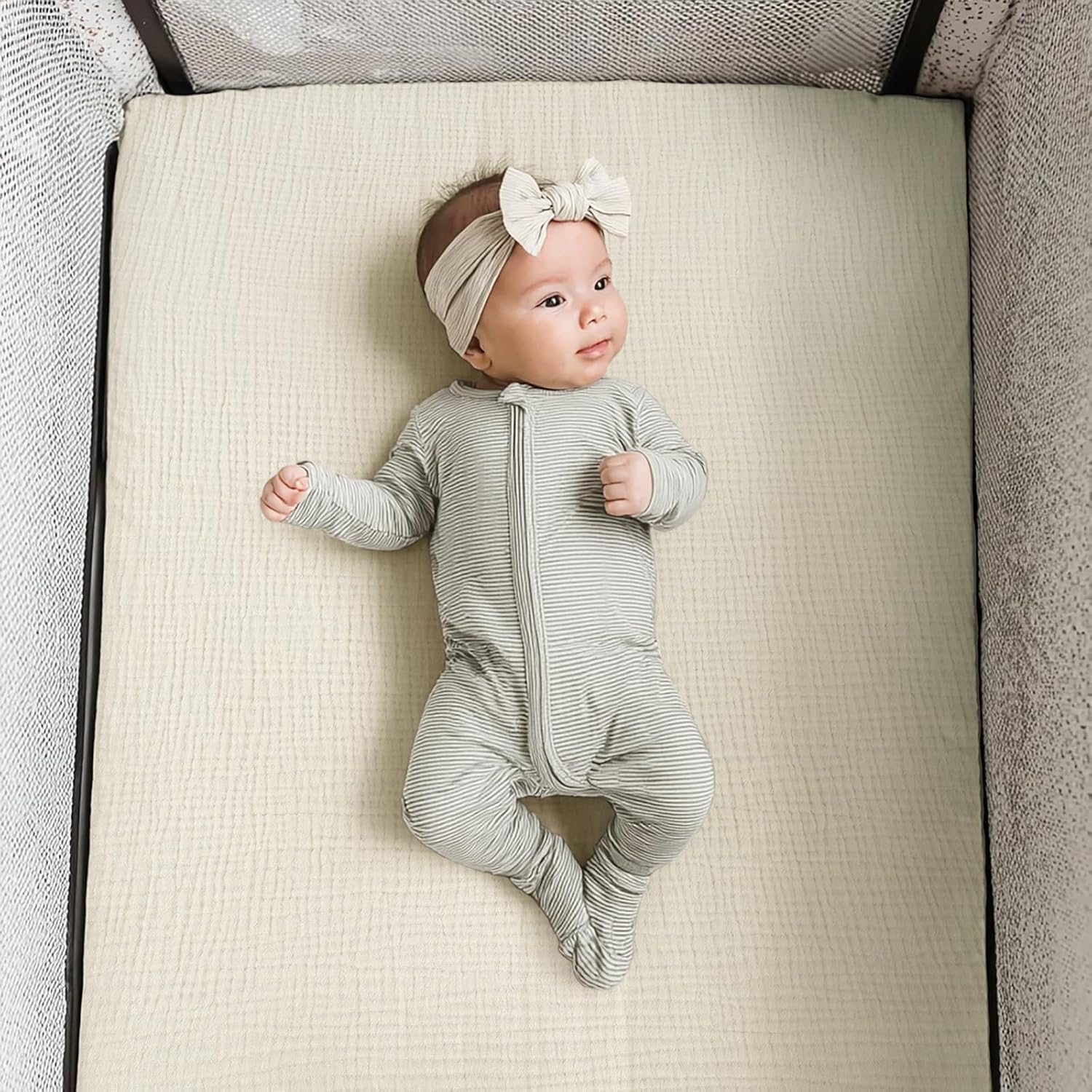 lulumoon Baby Muslin Crib Sheets - Toddler Cotton Fitted Crib Sheets Neutral for Boys and Girls