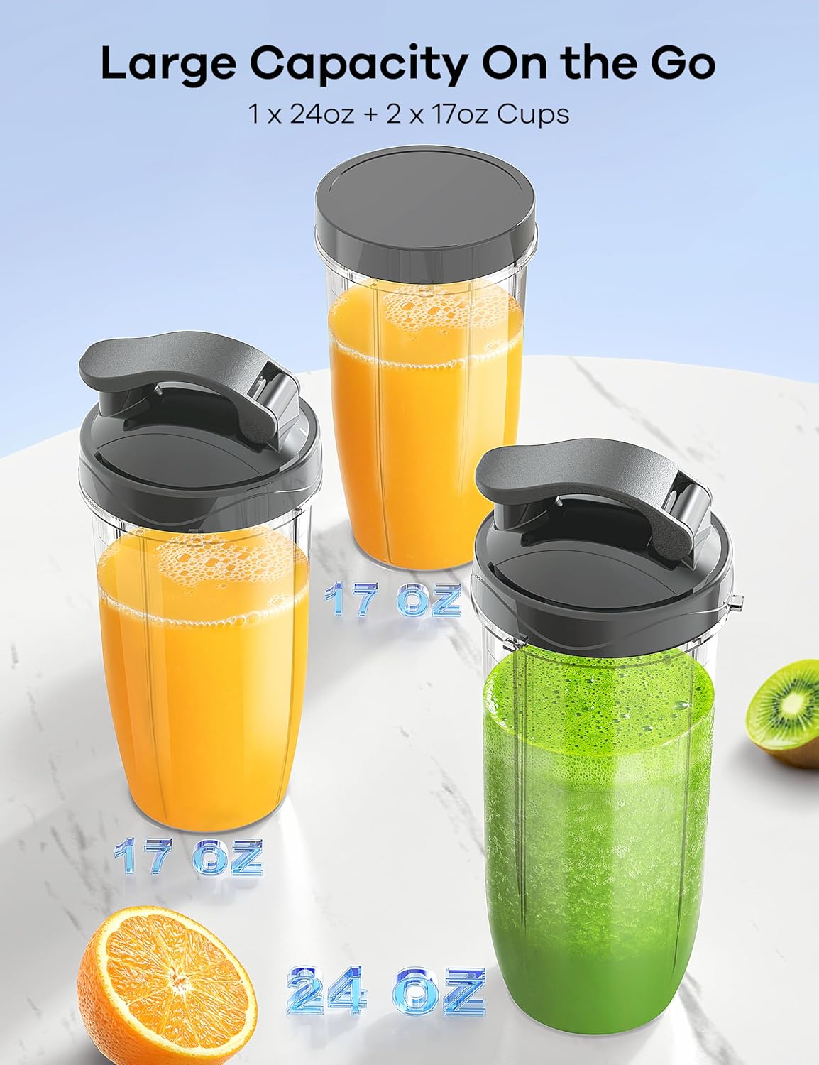 Ganiza Smoothie Blenders, 14Pcs Personal Blender for Shakes and Smoothies for Kitchen with 3