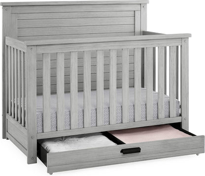 Delta Children Simmons Kids Caden 6-in-1 Convertible Crib with Trundle Drawer, Greenguard Gold