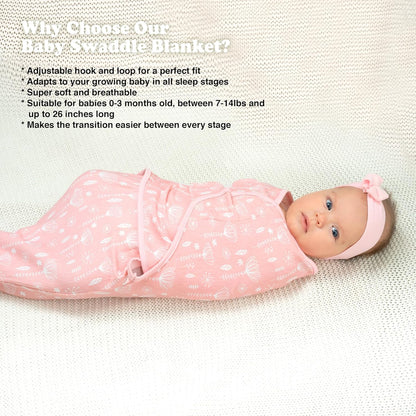 Bublo Baby Organic Preemie Swaddles 4-7 lbs - 3-Pack Premature Babies Swaddle Sleep Sack