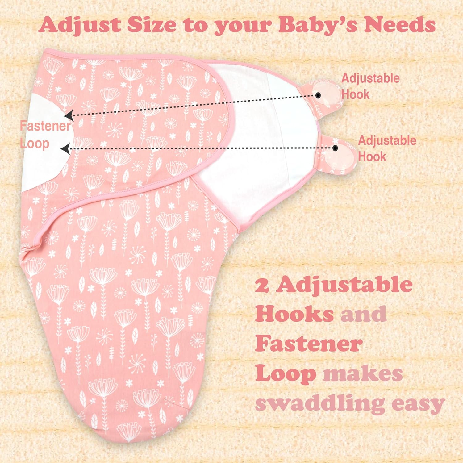 Bublo Baby Swaddles for Newborns – 3-Pack Infant Swaddles 0-3 Months – Adjustable Swaddle Sleep
