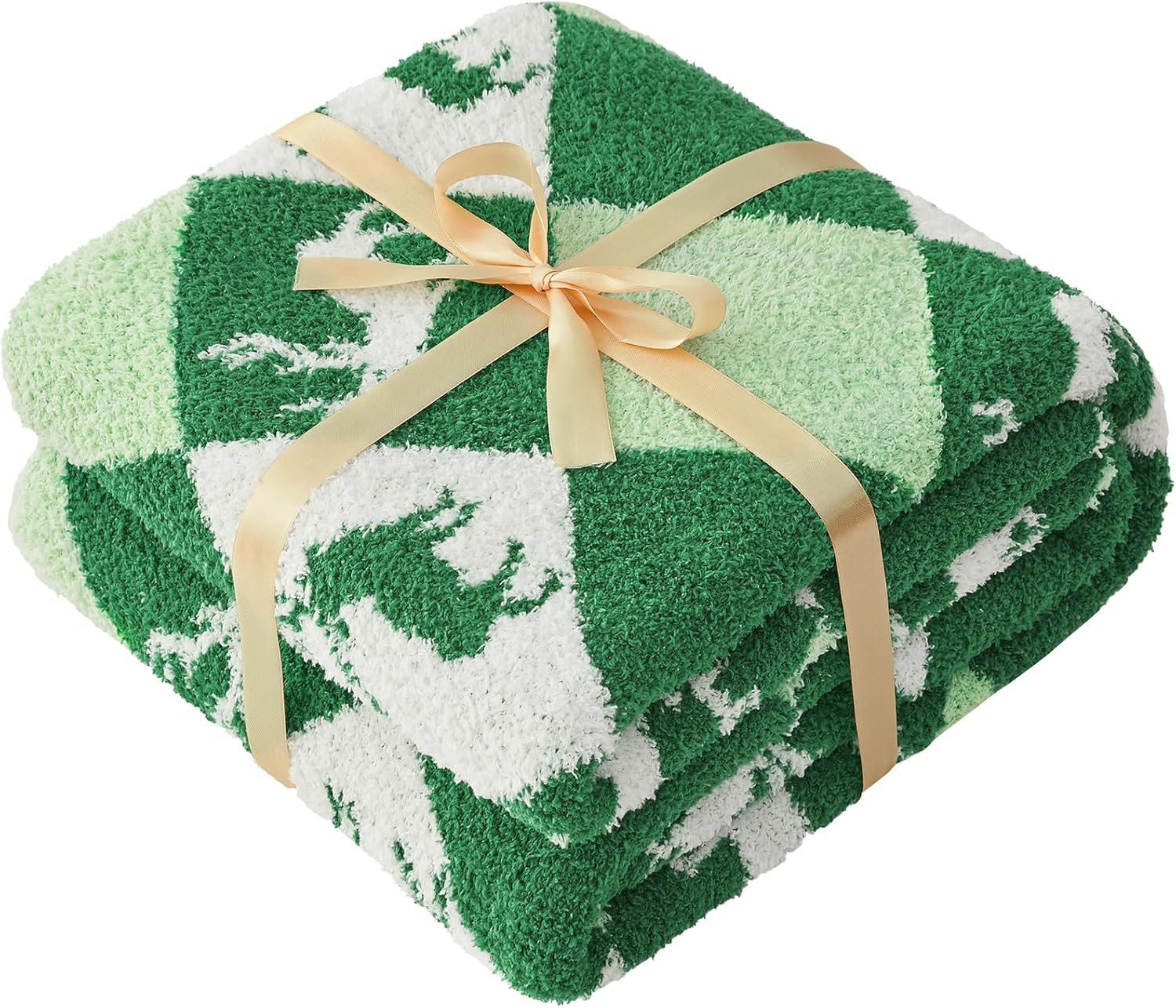 CYMULA Christmas Knit Throw Blanket - Super Soft Cozy Fuzzy Blankets for Couch, Sofa & Bed, Holiday