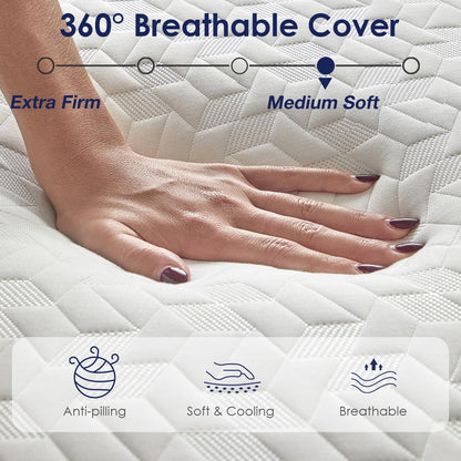 6 Inch Cooling Gel Memory Foam Twin Mattress for Kids,Mattress in a Box,Breathable Cover Gel-Infusion for Cooler Sleep,Healthy and Safe,39" X 75" X6" (White&Navy, Twin)