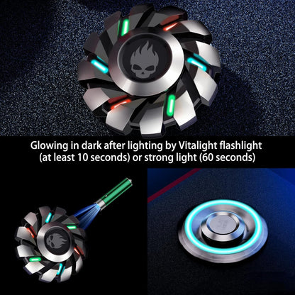 Metal Fidget Spinner High Speed and Silence Colorful Glowing, Cool Mechanical Gear Spinner