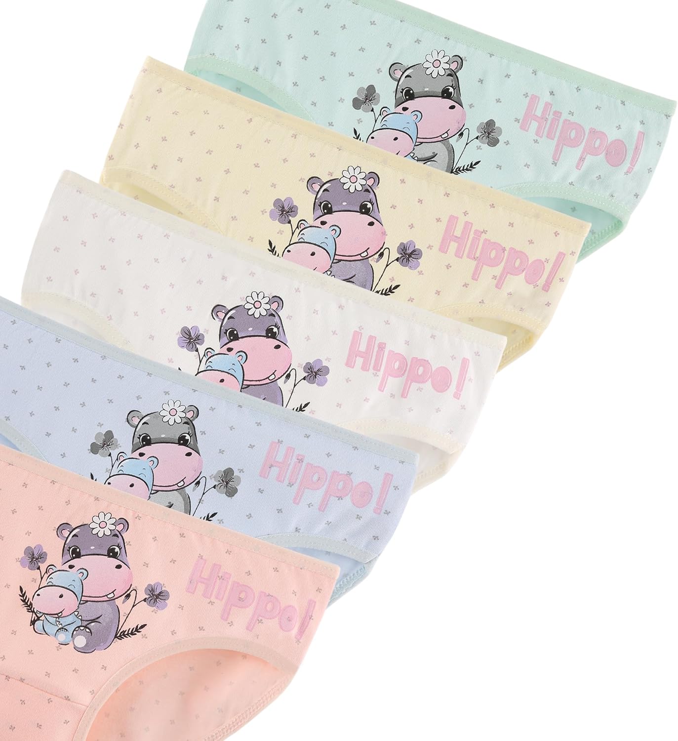 Donella Girls' Soft Cotton Underwear - Kids Bikini Brief Panties for Girls and Toddlers 5-Pack, Age: 2-15