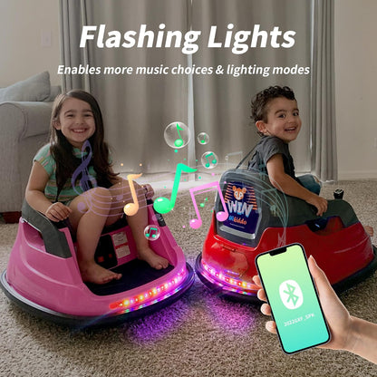 12V Kids Electric Bumper Car, Baby Bumper Car for Toddlers w/Remote Control, 360° Spinning - Red