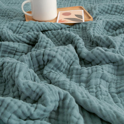 EMME Muslin Throw Blanket 100% Cotton Blankets for Couch Breathable Gauze All Season Soft and
