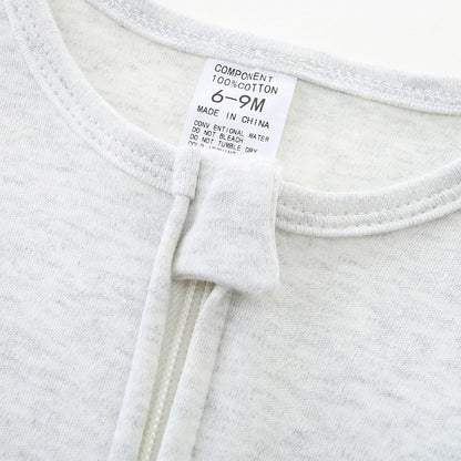 Baby Romper 100% Organic Cotton Pajamas One Piece Long Sleeve Zipper Footie Onesie for 0~12M Baby