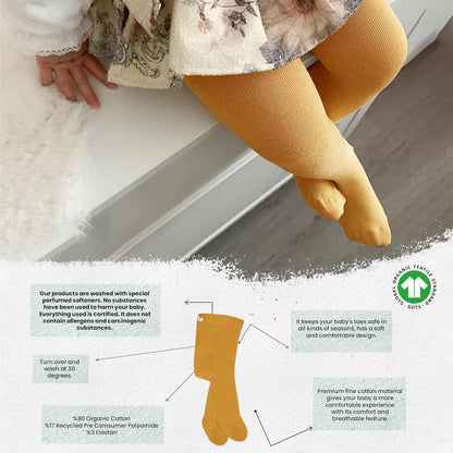 bistyle Baby Girls Tights Thick Leggings Soft | Warm Organic Cotton Stockings Pantyhose | Newborn Infant Toddler 3 Pack