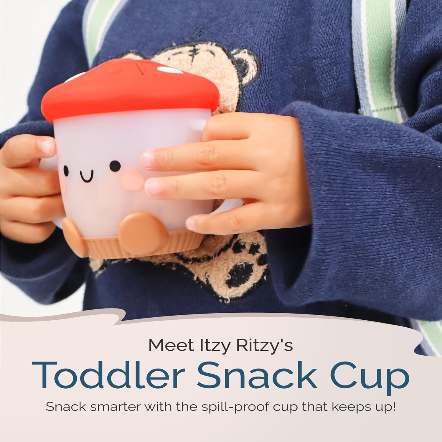 Itzy Ritzy Toddler Snack Cup - Spill-Proof Snack Cup for Toddlers with Soft Silicone Lid for Easy