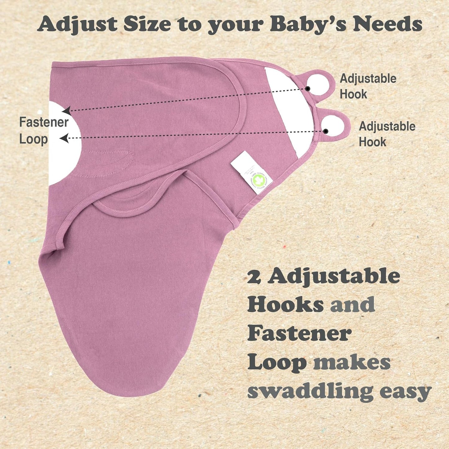 Bublo Baby Swaddles for Newborns – 4-Pack Infant Swaddles 0-3 Months – Adjustable Swaddle Sleep