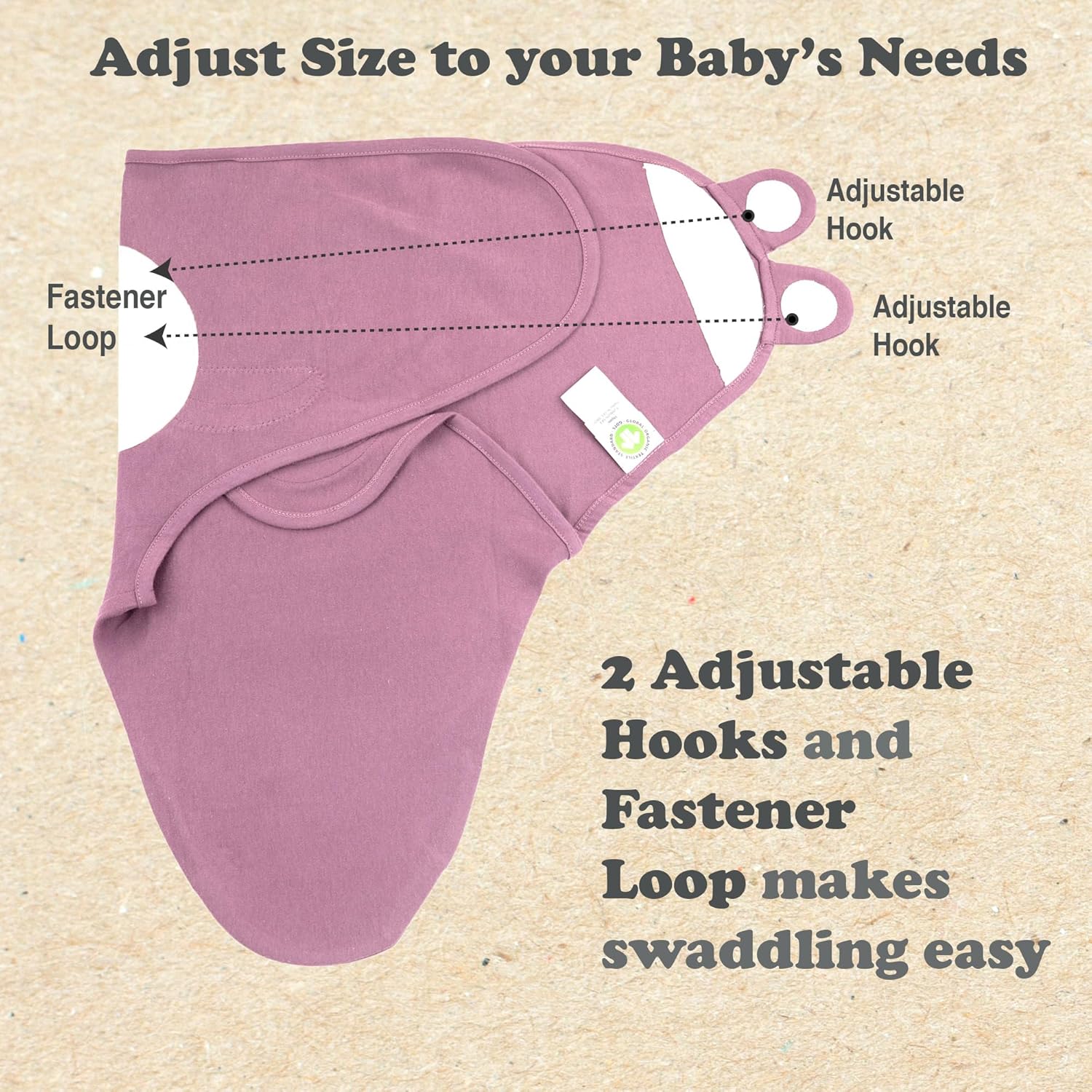 Bublo Baby Swaddles for Newborns – 4-Pack Infant Swaddles 0-3 Months – Adjustable Swaddle Sleep