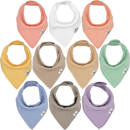 DiaperSquad's Baby Bibs for Drooling and Teething, Bibs for Boys, Baby Girl - Solid Cotton Baby Drool Bibs