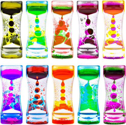 10Pack Liquid Motion Bubbler for Sensory Play Mini Baby Fidget Toys, Easter Basket Stuffers for Toddler, Calming Desk Toys,Small Coolest Stocking Stuffers for Kids