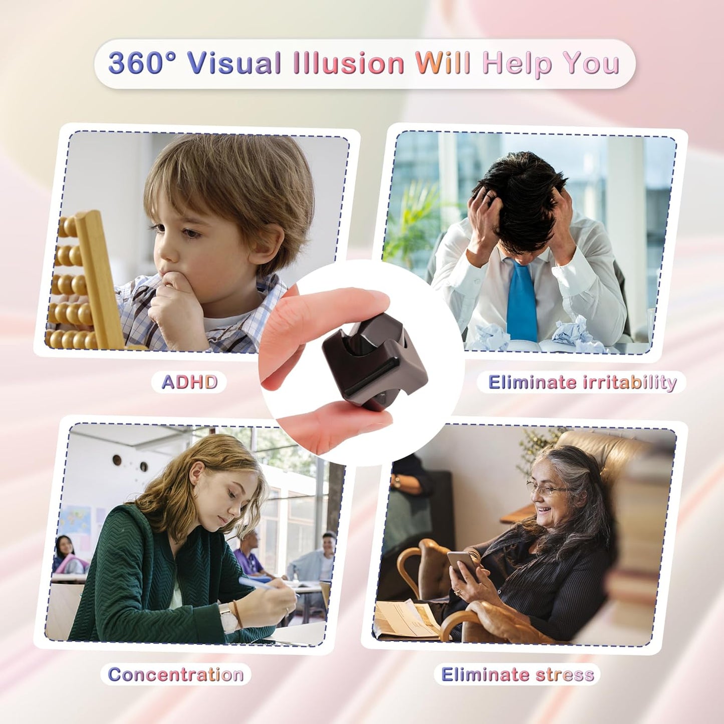 Desk-Fidget-Toys Spinner-Cube: Cool-Gadgets Metal Kinetic-Desk-Toys Office EDC-Toy, ADHD Tools Cool-Stuff Thing Stress Relief Toy Gift for Kids Children Teens Adults Christmas Women Men