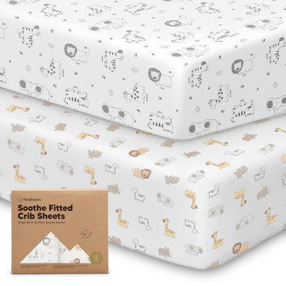 KeaBabies 2-Pack Organic Crib Sheets for Boys, Girls - 52x28 Fitted Crib Mattress Sheet Neutral