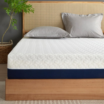 Full Size Mattress - 6 Inch Cooling Gel Memory Foam Mattress in a Box,Gel-Infusion for Cooler Sleep,Breathable Cover,Healthy and Safe,Full Bed,54" X 75" X6" (White&Navy, Full)