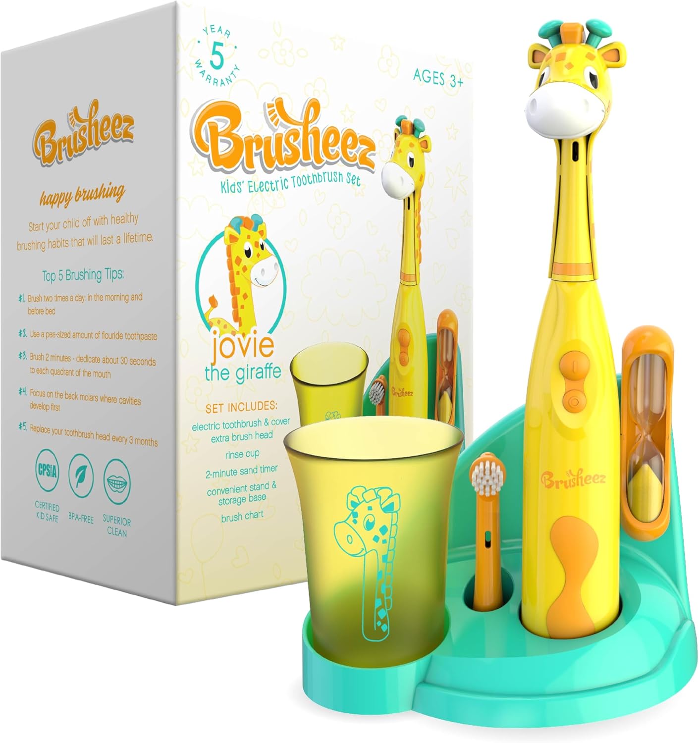 Brusheez Kids’ Electric Toothbrush Set - Safe & Effective for Ages 3+ - Parent Tested & Approved