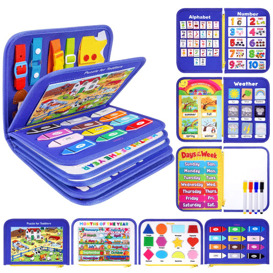 Toddler Busy Board, Montessori Busy Book, Quiet Educational Activity Book