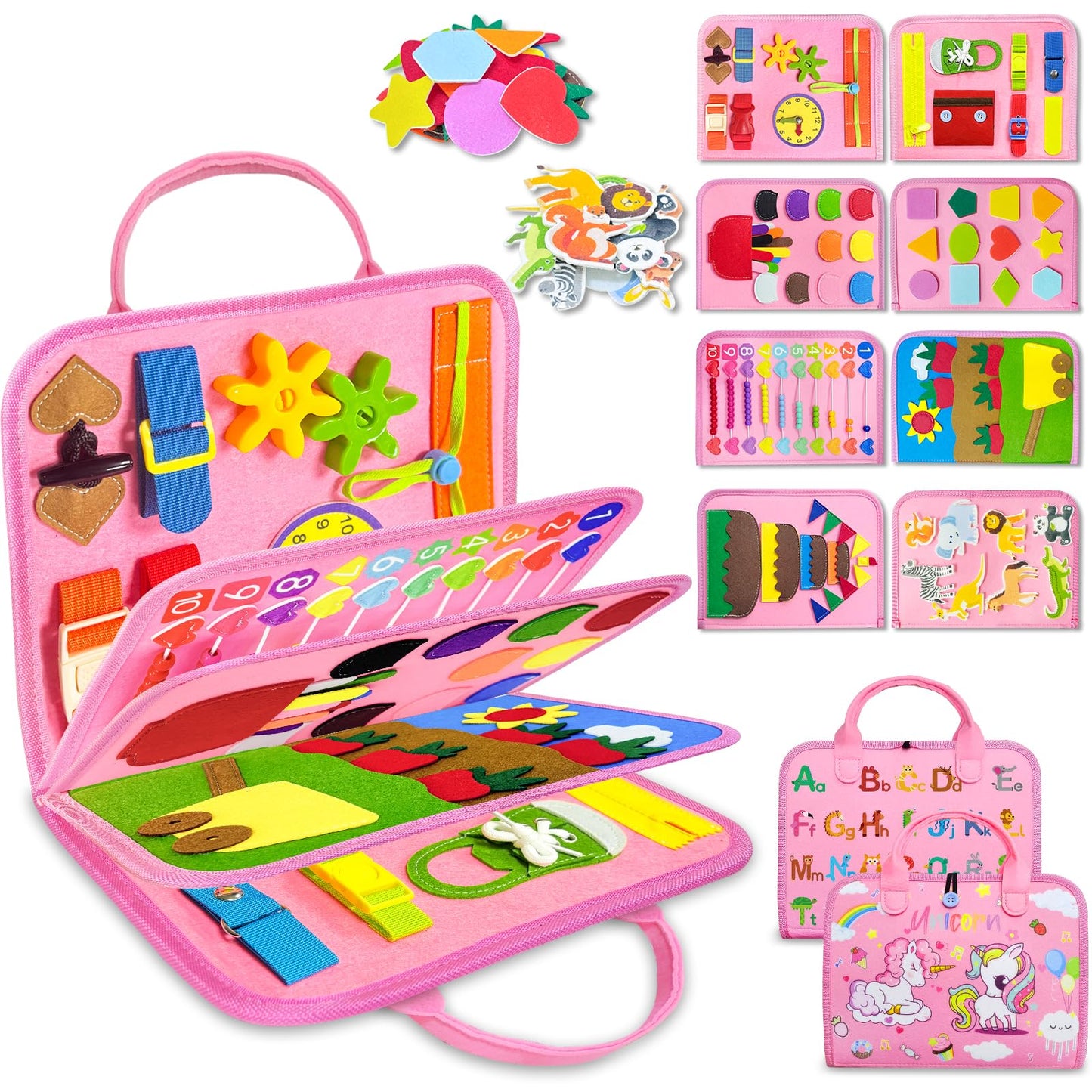 Exorany Busy Board Montessori Toys for Toddler Girl Birthday Gift Busy Book