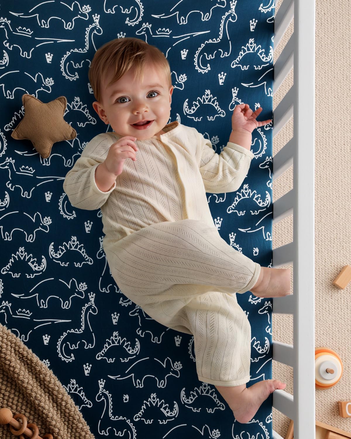 Yoofoss Baby Pack and Play Sheets 2 Pack for Boys and Girls - 38x26 Mini Crib Sheets Fitted Neutral