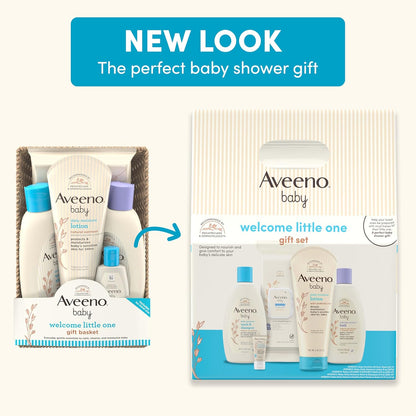 Aveeno Baby Welcome Little One Gift Set, Baby Skincare Set with Nourishing Baby Body Wash &