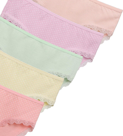 Donella Girls' Soft Cotton Underwear - Kids Bikini Brief Panties for Girls and Toddlers 5-Pack, Age: 2-15