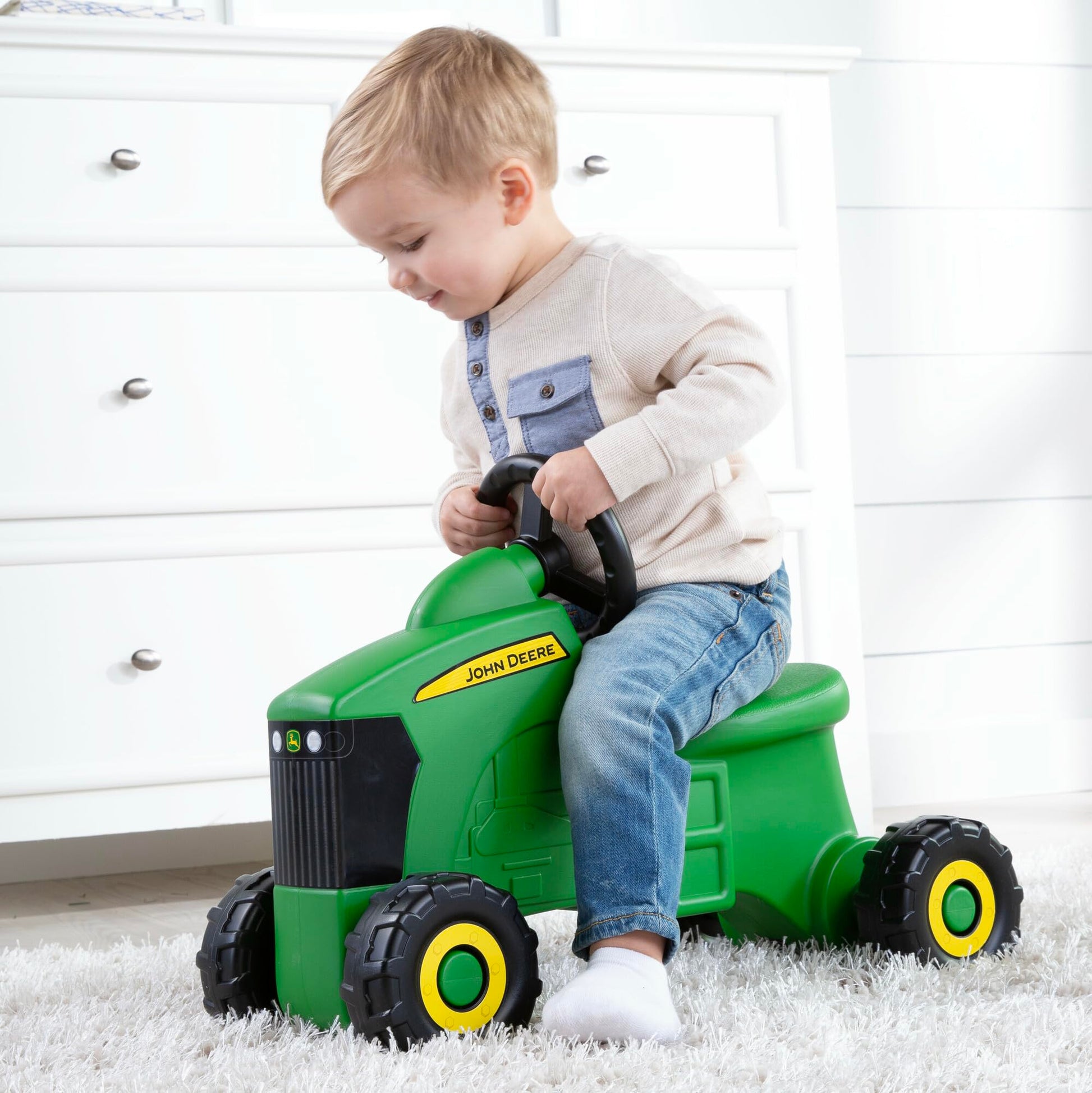 John Deere Ride On Toys Sit 'N Scoot Activity Tractor for Kids Ages 18 Months and Up, Green