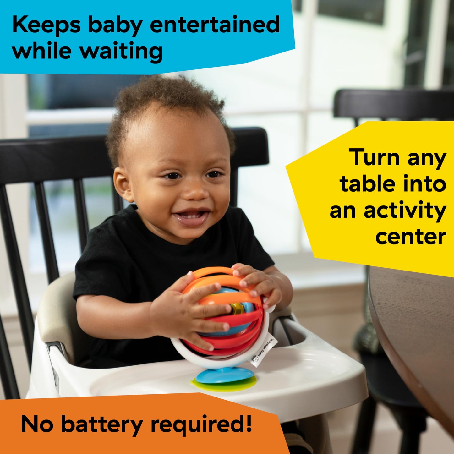 Baby Einstein Sticky Spinner BPA-Free High Chair Activity Toy, Ages 3 Months+