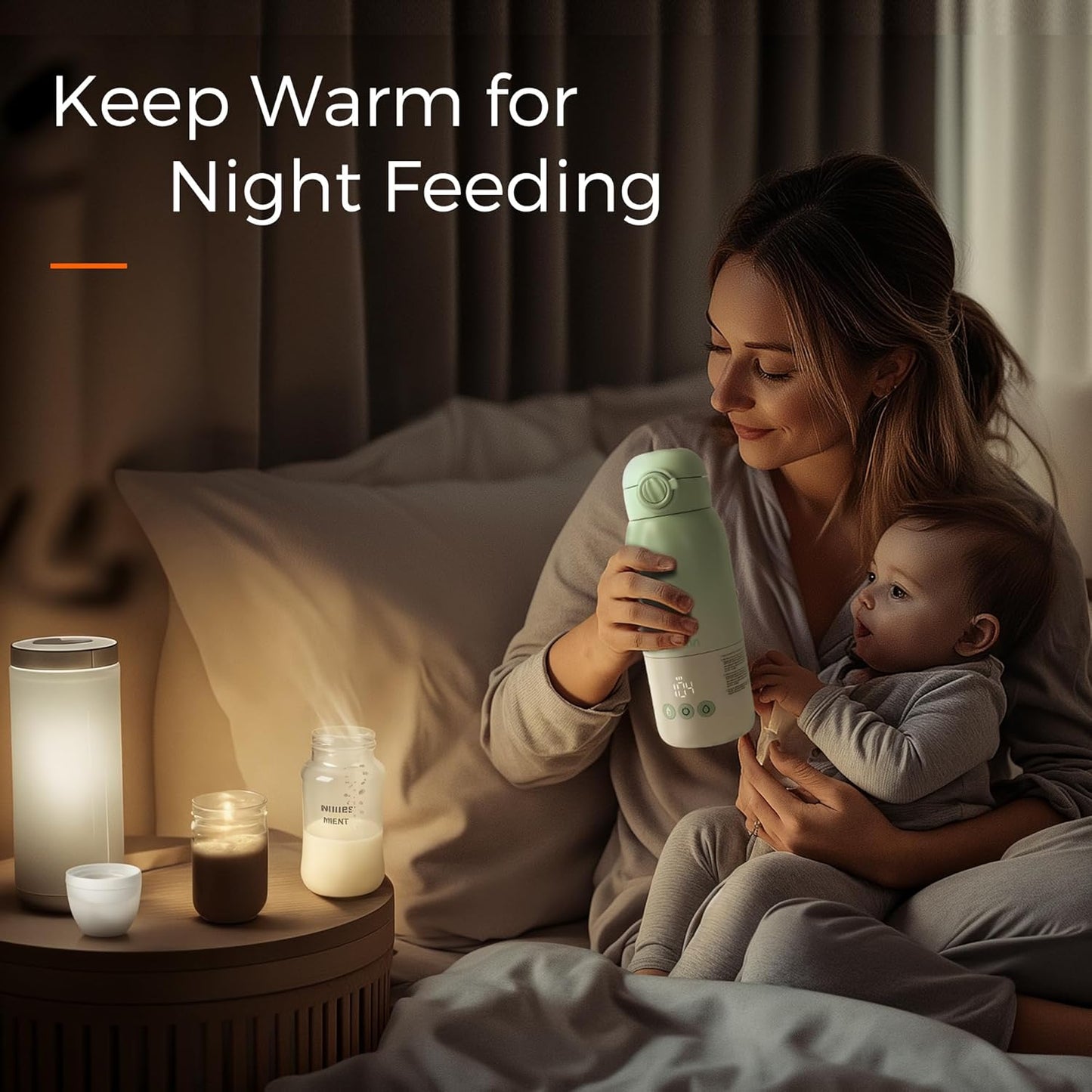 Portable Bottle Warmer for Travel, Dual Heating Modes for Breastmilk & Water, Portable Bottle Milk