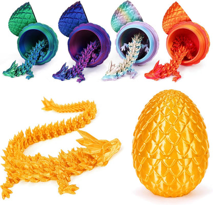 3D Printed Dragon Egg,Dragon Eggs with Dragon Inside,Crystal Dragon Fidget Toys,Full Articulated