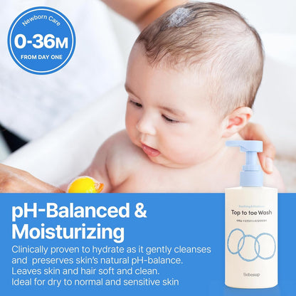 BEBESUP- 베베숲 Head to Toe Wash Baby Shampoo | Korean Skincare for Sensitive & Atopic Skin Organic