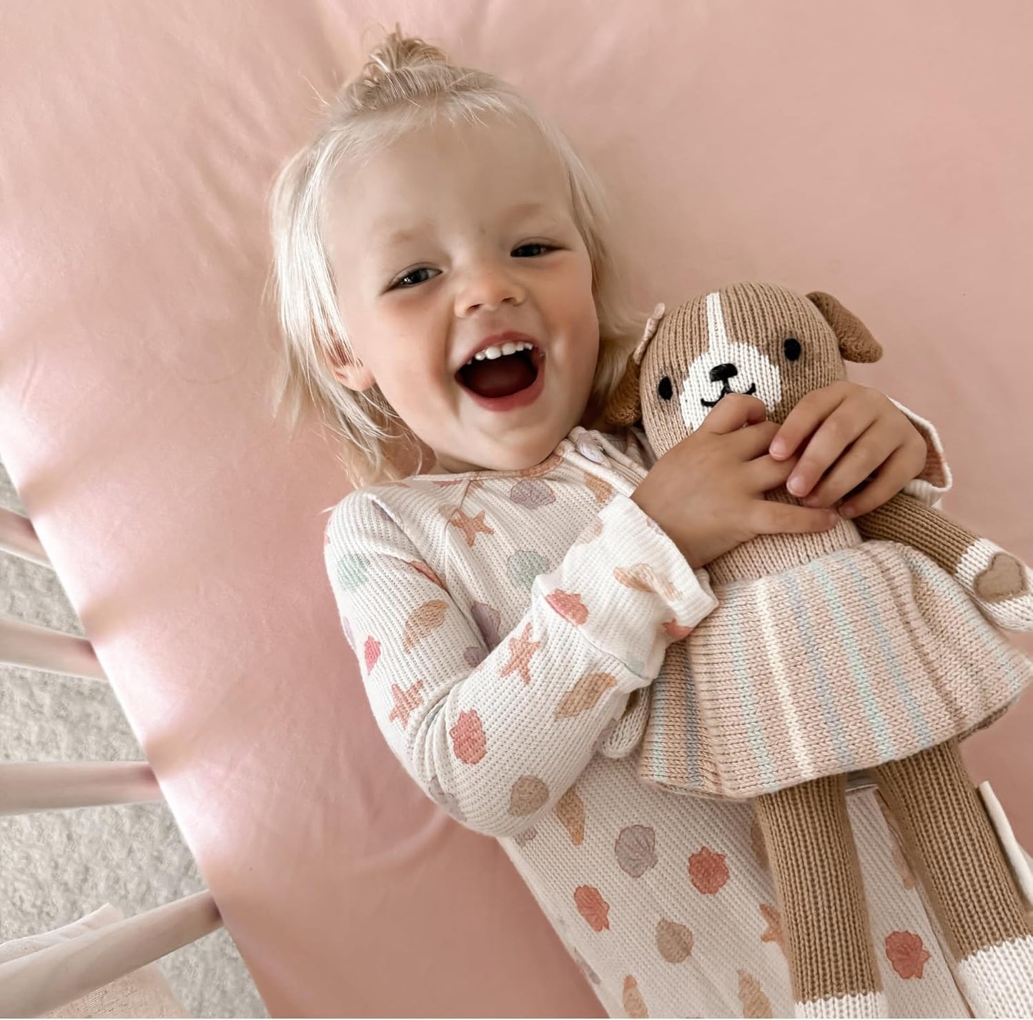Baby Girls Crib Sheets | 2 Pack Floral & Solid Pink Ultra-Soft Bedding for Crib Mattress and