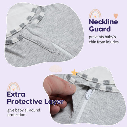 PuppyPaws Baby Sleep Sack, Transition Swaddle, Sleep Sack 9-15 Months, Wearable Blanket Baby with 2-Way Zipper, Swaddles for Newborns Summer, 95% Rayon derived from Bamboo, 5% Spandex