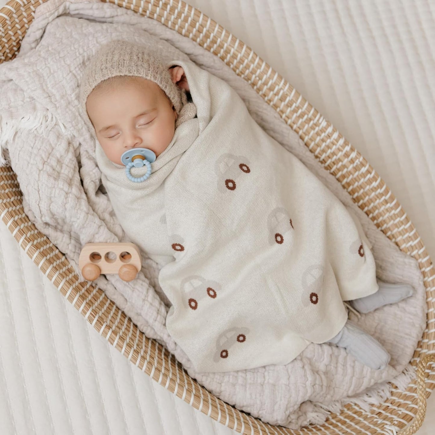 Baby Receiving Blanket for Boys 100% Cotton Buttery Soft Cozy Receiving Swaddle Crib Stroller