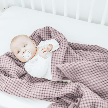 Konssy Waffle Baby Blanket - Soft & Cozy Nursery Swaddle Blanket, Lightweight Toddler Throw for