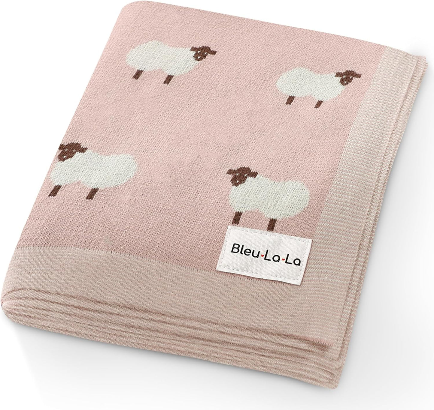 Luxury Knit Baby Receiving Blanket - 100% Cotton Soft Cozy Lightweight Receiving Swaddler Crib