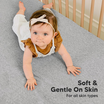KeaBabies 2-Pack Organic Crib Sheets for Boys, Girls - 52x28 Fitted Crib Mattress Sheet Neutral