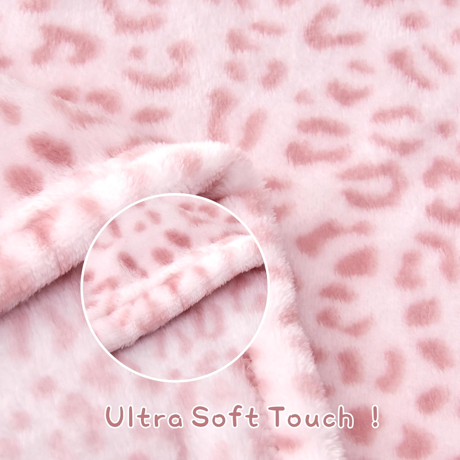 Yurhap Leopard Print Baby Blanket Fleece Baby Blankets for Girls, Ultra Soft Cozy Fluffy Infant
