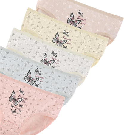 Donella Girls' Soft Cotton Underwear - Kids Bikini Brief Panties for Girls and Toddlers 5-Pack, Age: 2-15