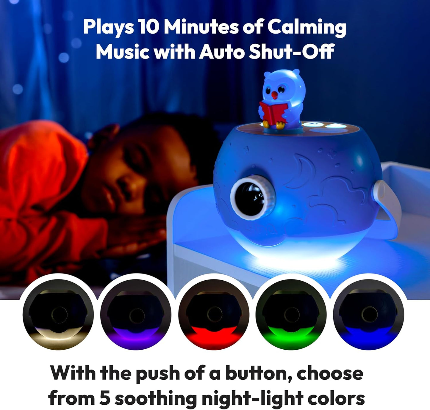 Kids Book Projector – 5 Daniel Tiger & 5 Classic Read-Aloud Stories, 10 Songs & Night Light & Soothing Dream Music | Children Ages 3+ Storytime Projector for Kids & Toddler | Toys, Owl & Daniel Tiger