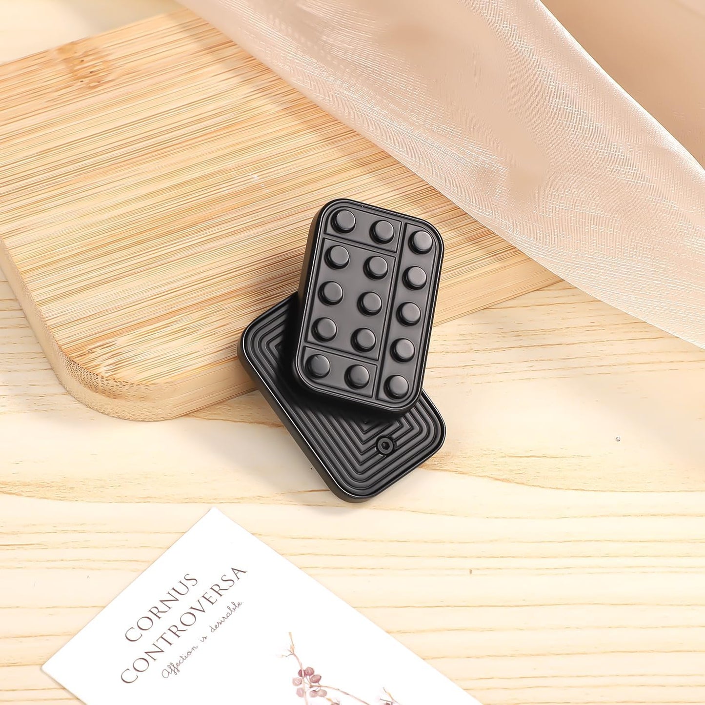 Metal Fidget Slider, Fidget Toys Slider Black Magnetic Metal Fidget Toy EDC Metal Push Slider Toys for Adults Stress Reduce Office, Home, School