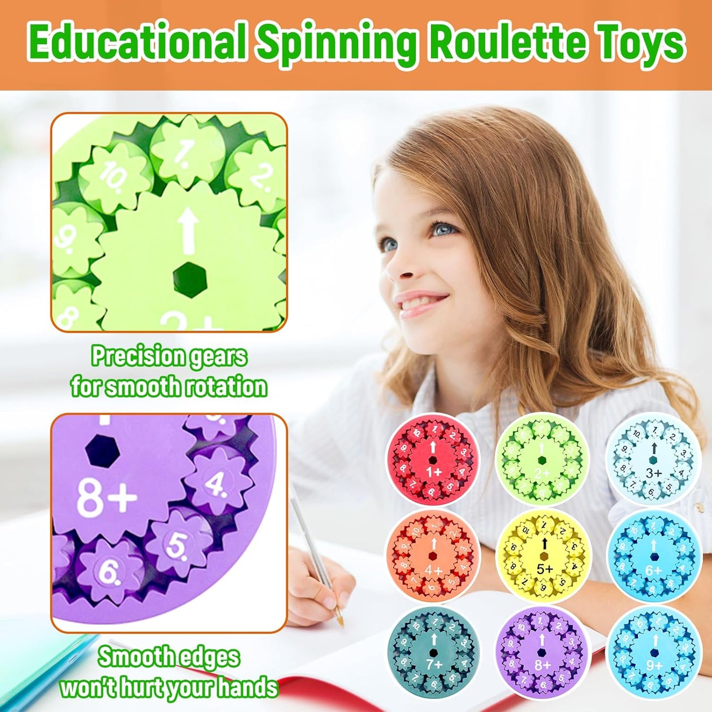 Math Fidget Spinner,3D Printing Math Fidget Spinners Sensory Spinner Counting Toys for Toddler,Number Fidget Toys for Kids Math Game,Learning Educational Toy for Kids (Addition & Subtraction)