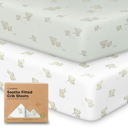 KeaBabies 2-Pack Organic Crib Sheets for Boys, Girls - 52x28 Fitted Crib Mattress Sheet Neutral