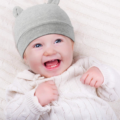 Geyoga 6 Pieces Newborn Baby Hat Bear Ears Infant Caps Baby Boy Girl Toddler Hats Infant Beanie Caps for 0-3 Months